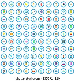 100 photo icons set in cartoon style for any design vector illustration
