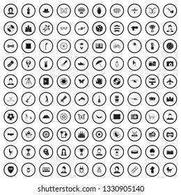 100 photo icons set in simple style for any design vector illustration