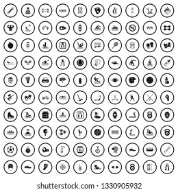 100 physical training icons set in simple style for any design vector illustration