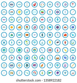 100 physics icons set in cartoon style for any design vector illustration