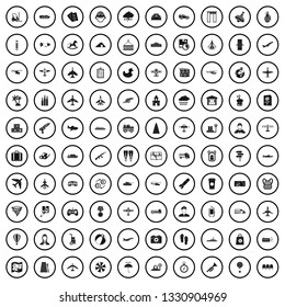 100 plane icons set in simple style for any design vector illustration
