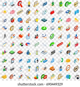 100 planning icons set in isometric 3d style for any design vector illustration