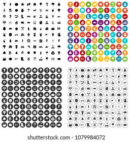 100 plantation icons set vector in 4 variant for any web design isolated on white