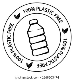 100% Plastic free. Biodegradable, outline sign. 