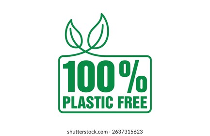 100% Plastic free icon simple design vector template