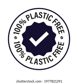 100% plastic free vector icon, Eco friendly abstract