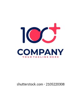 100 más logotipo ciento más