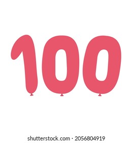 100 points exam score, isolated on white background. Vector illustration