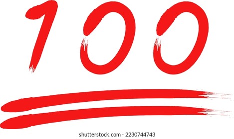 100 points full score sign for test.