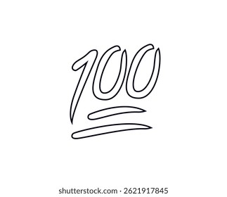 100 Punkte Vektorgrafik Emoji Symbol Symbol flaches Design