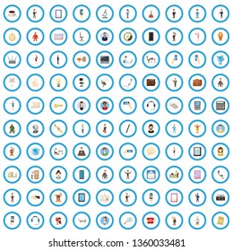100 portfolio icons set in cartoon style for any design vector illustration