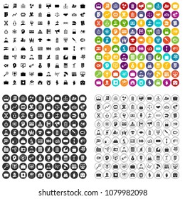 100 portfolio icons set vector in 4 variant for any web design isolated on white