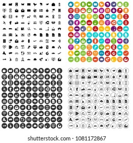 100 post and mail icons set vector in 4 variant for any web design isolated on white