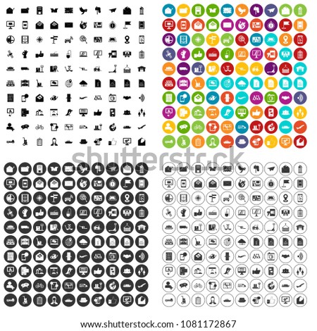 100 post and mail icons set vector in 4 variant for any web design isolated on white