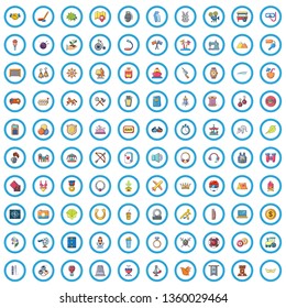 100 predilection icons set. Cartoon illustration of 100 predilection vector icons isolated on white background