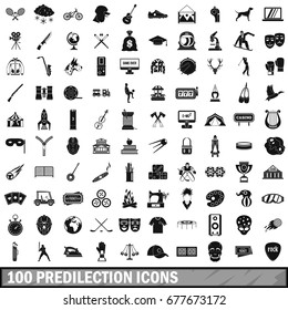 100 predilection icons set in simple style for any design vector illustration