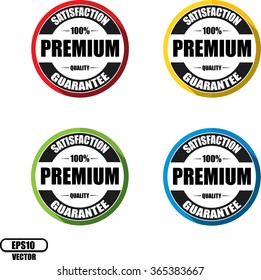 100% premium guarantee, Button,label and sign - Vector illustration