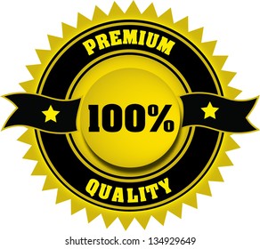 	100% premium quality button vector illustration
