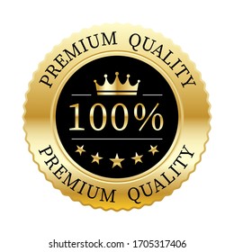 100% premium quality crown and 5 stars badge gold metallic logo