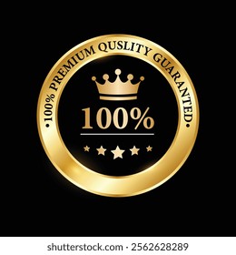 100% premium quality crown and 5 stars badge gold metallic logo