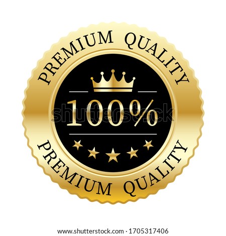 100% premium quality crown and 5 stars badge gold metallic logo