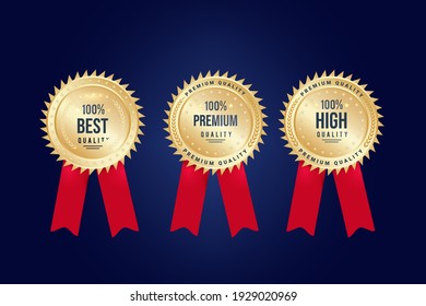 100% premium quality gold medal vector, gold medal, winner medal, winner award.