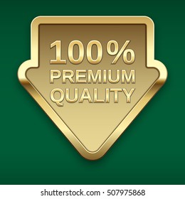 100% premium quality golden badge, vector.