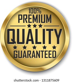 100% premium quality guaranteed gold label, vector illustration