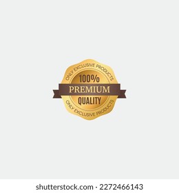 100% premium quality only exclusive products golden luxury with brown ribbon Badge