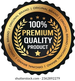 100% premium quality product and warranty badge	
