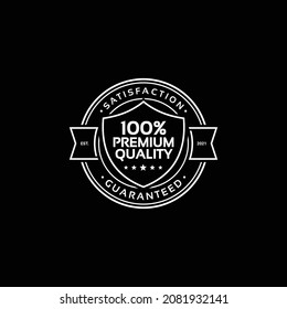 100% premium quality satisfaction guaranteed stamp logo