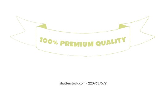 100% premium quality sticker. Logo template for organic and eco-friendly products. Natural product label design. Vector illustration in grunge style.