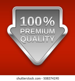 100% premium quality vector badge, silver