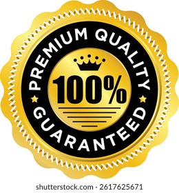 100% Premium Quality Vector Badges – Luxury Black and Gold Label Design for Icon, Logo, Seal, and Sticker