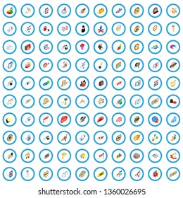 100 presentation icons set in isometric 3d style for any design vector illustration