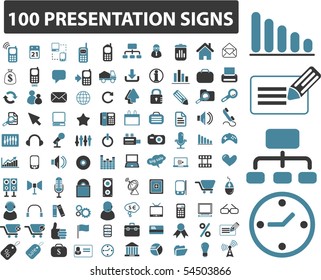 100 presentation signs. vector