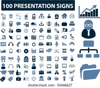100 presentation signs. vector