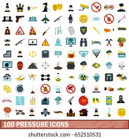 100 pressure icons set in flat style for any design vector illustration
