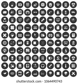 100 printer icons set in simple style white on black circle color isolated on white background vector illustration