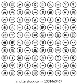 100 private property icons set in simple style for any design vector illustration