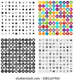 100 private school icons set vector in 4 variant for any web design isolated on white