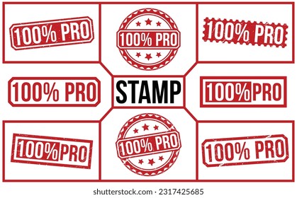 100% Pro Red Rubber Stamp set.