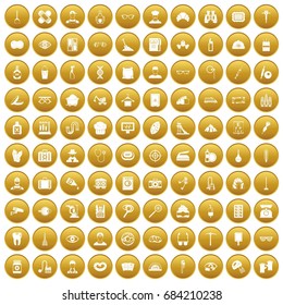 100 profession icons set gold