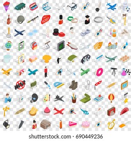 100 profession icons set in isometric 3d style for any design vector illustration