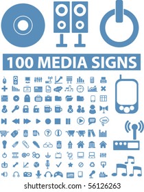 100 carteles profesionales en los medios de comunicación. vector