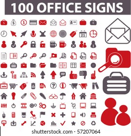 100 professional office signs. vector