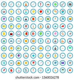 100 professional support icons set in cartoon style for any design vector illustration