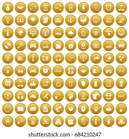 100 programmer icons set gold