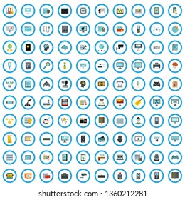 100 programming goods icons set in flat style for any design vector illustration