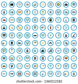 100 programming review icons set in flat style for any design vector illustration